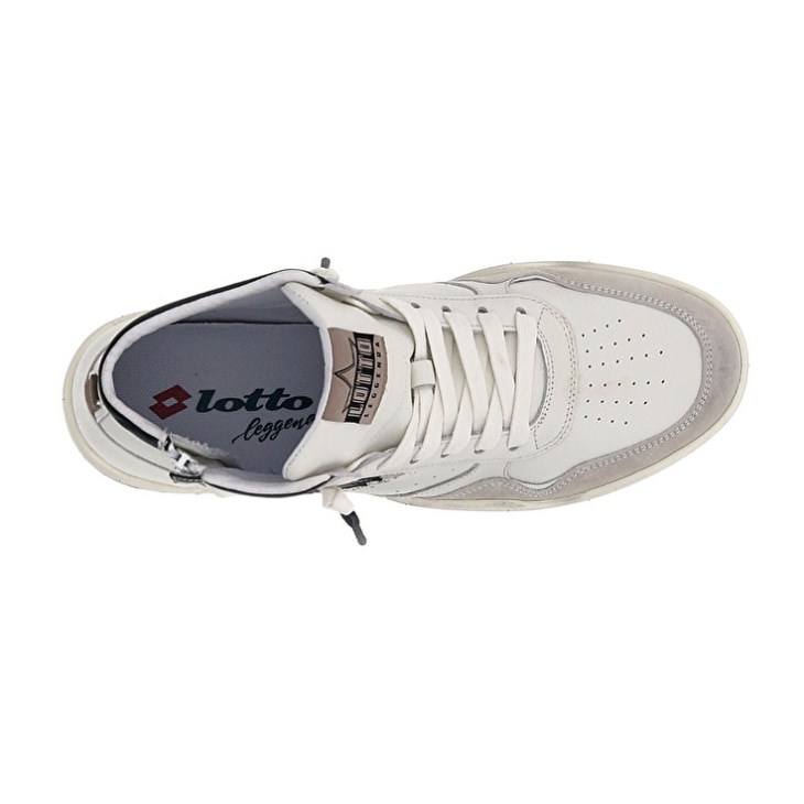 Men Lotto Hoop Stars High Suede Basketball Shoes White | ZV718831C8