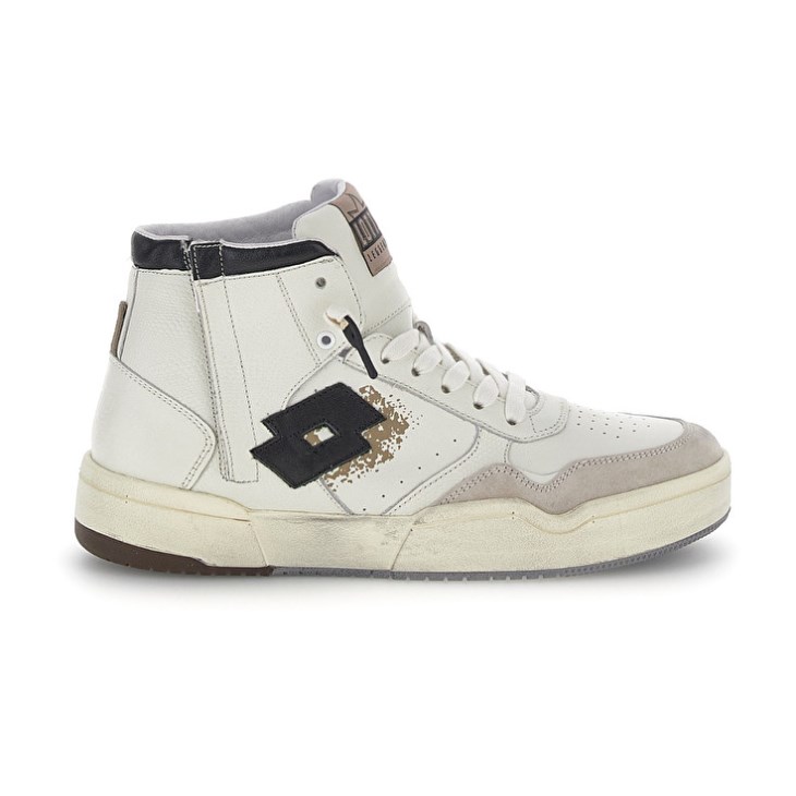 Men Lotto Hoop Stars High Suede Basketball Shoes White | ZV718831C8