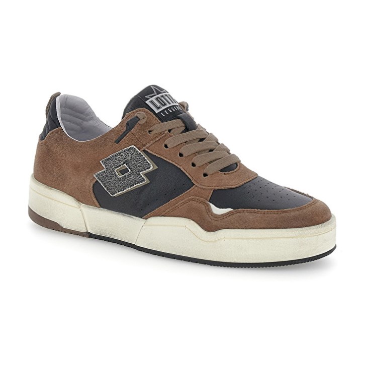 Men Lotto Hoop Stars Suede Sneakers Brown / Black | RT050625F9