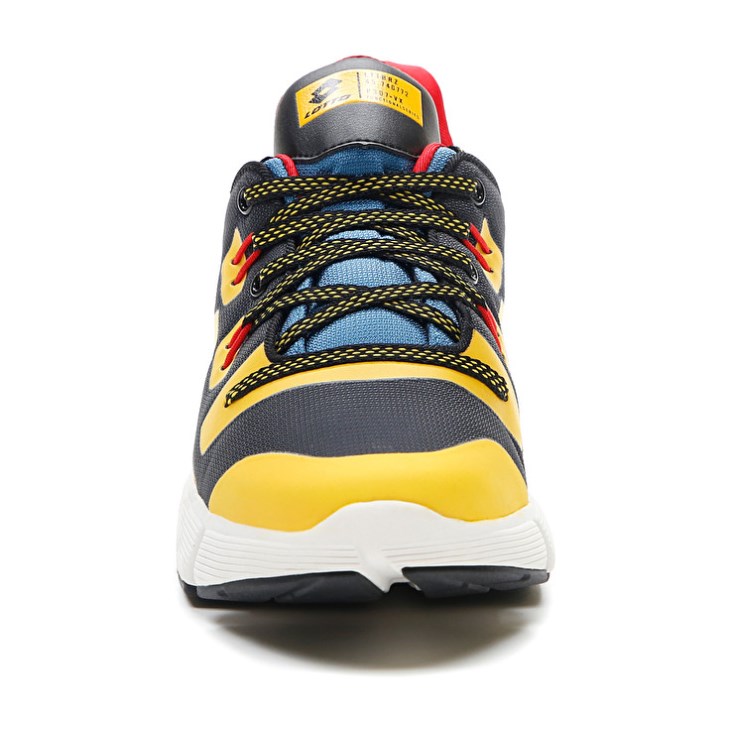 Men Lotto Libra AMF 1 Sports Shoes Black / Gold / Blue | BQ394839S5