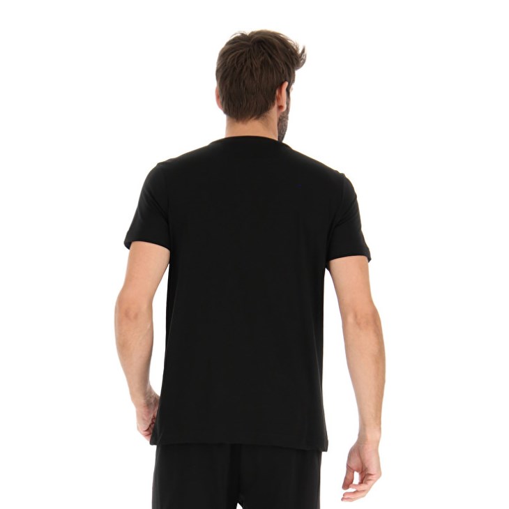 Men Lotto Logo VIII 2 T Shirts Black | TR438073D4