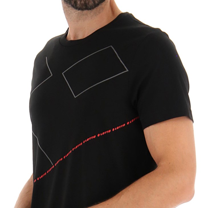 Men Lotto Logo VIII 2 T Shirts Black | TR438073D4