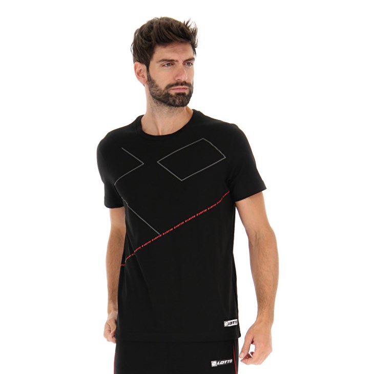 Men Lotto Logo VIII 2 T Shirts Black | TR438073D4