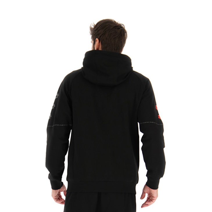 Men Lotto Logo VIII Sweat FZ HD Hoodie Black | NL718221E0