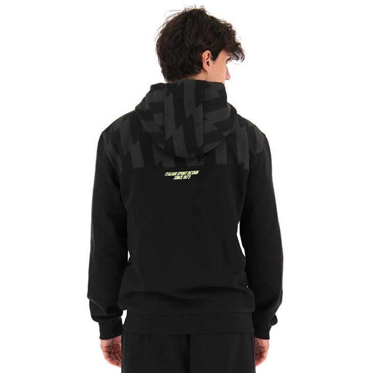 Men Lotto Logo VI Zip FZ HD FL Hoodie Black | RA118871X2