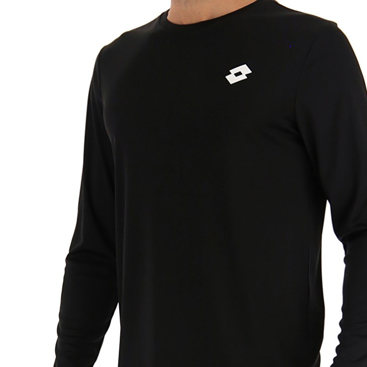 Men Lotto MSP LS T Shirts Black | LI837833H0