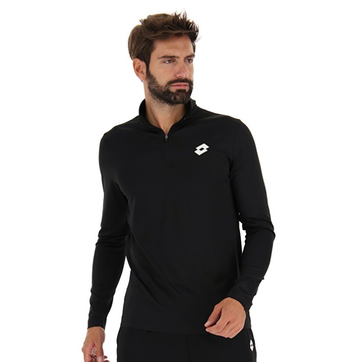 Men Lotto MSP Sports Zip Hz Sweatshirt Black | KF296539J4