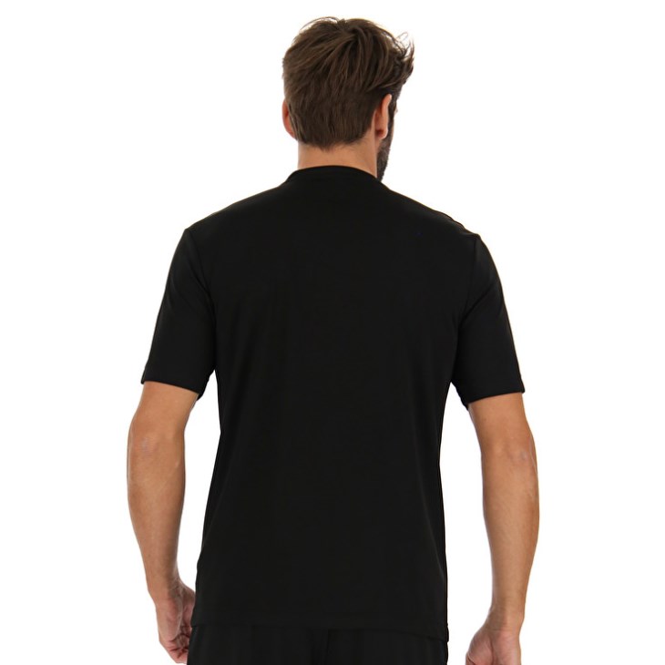 Men Lotto MSP Sports Zip T Shirts Black | FR899659U6
