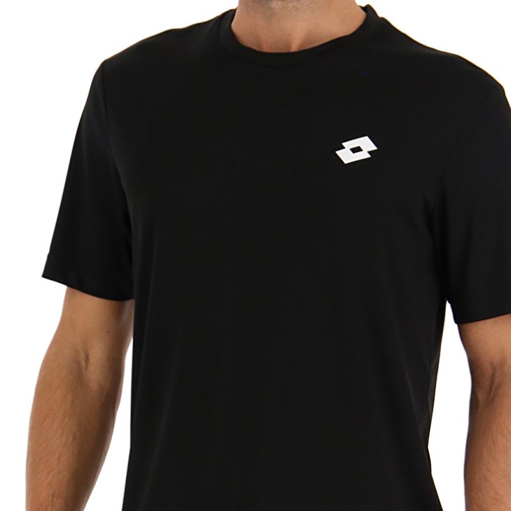 Men Lotto MSP Sports Zip T Shirts Black | FR899659U6