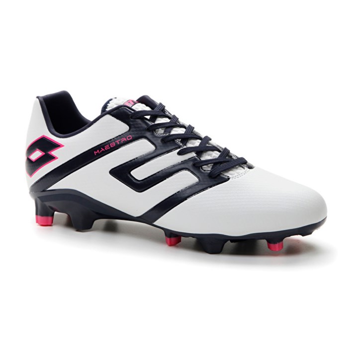 Men Lotto Maestro 300 IV FG Soccer Shoes White / Black | NX392939F6