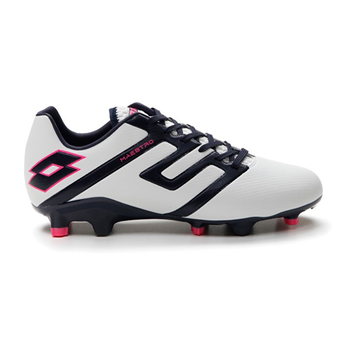 Men Lotto Maestro 300 IV FG Soccer Shoes White / Black | NX392939F6