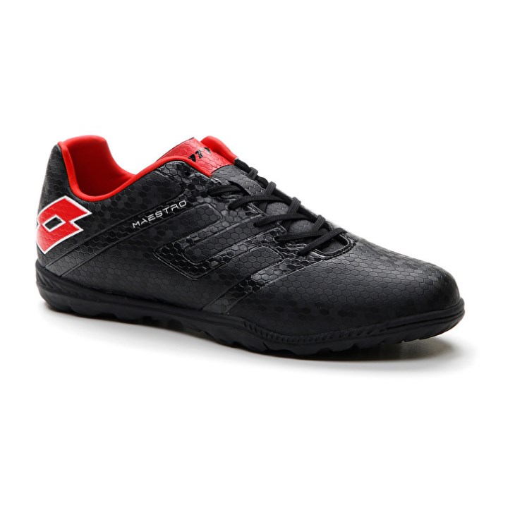 Men Lotto Maestro 700 IV TF Soccer Shoes Black / Red | JW117461F5