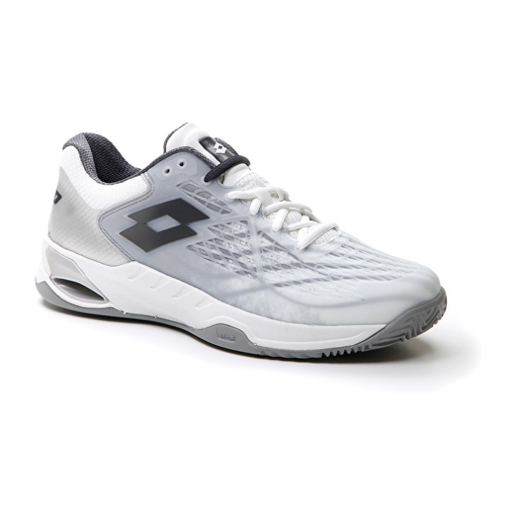 Men Lotto Mirage 100 CLY Tennis Shoes White / Dark Grey / Silver | GH268106T1