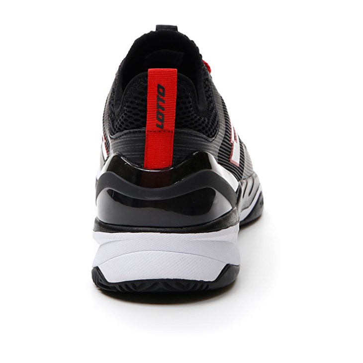 Men Lotto Mirage 200 CLY Tennis Shoes Black / White / Red | KO163556O4