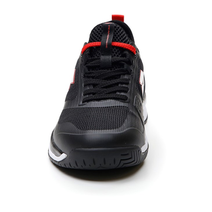 Men Lotto Mirage 200 SPD Tennis Shoes Black / White / Red | ON633453F2