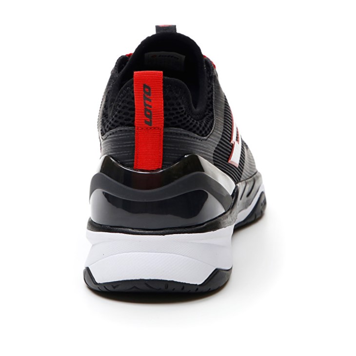 Men Lotto Mirage 200 SPD Tennis Shoes Black / White / Red | ON633453F2