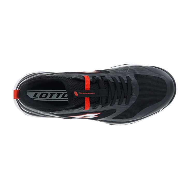Men Lotto Mirage 200 SPD Tennis Shoes Black / White / Red | ON633453F2