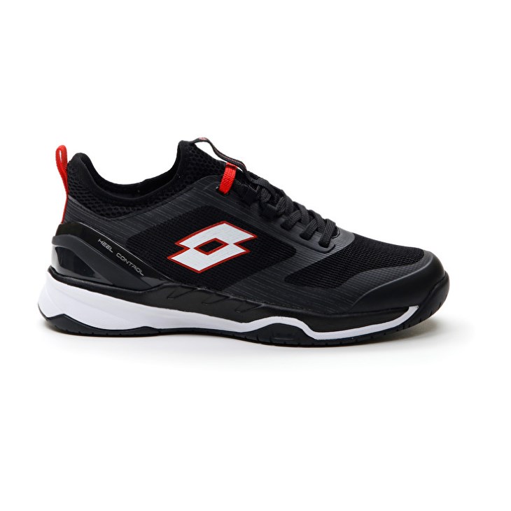 Men Lotto Mirage 200 SPD Tennis Shoes Black / White / Red | ON633453F2