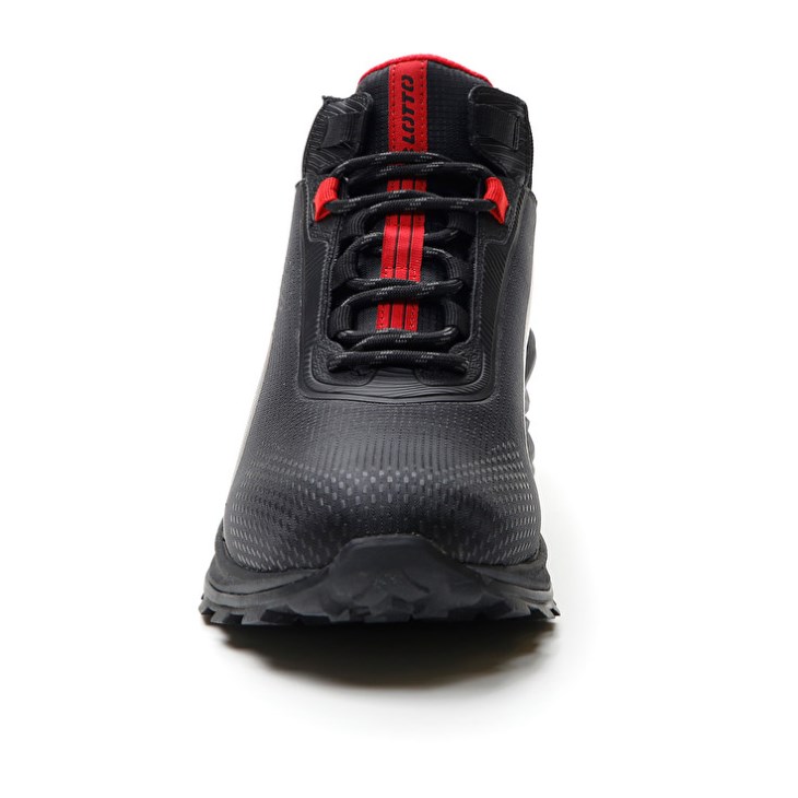 Men Lotto Moonrun 300 II Mid HD Trail Running Shoes Black | HK421592A1