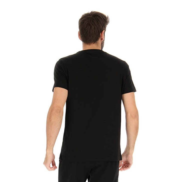 Men Lotto Msc II Logo T Shirts Black | MF400360V2