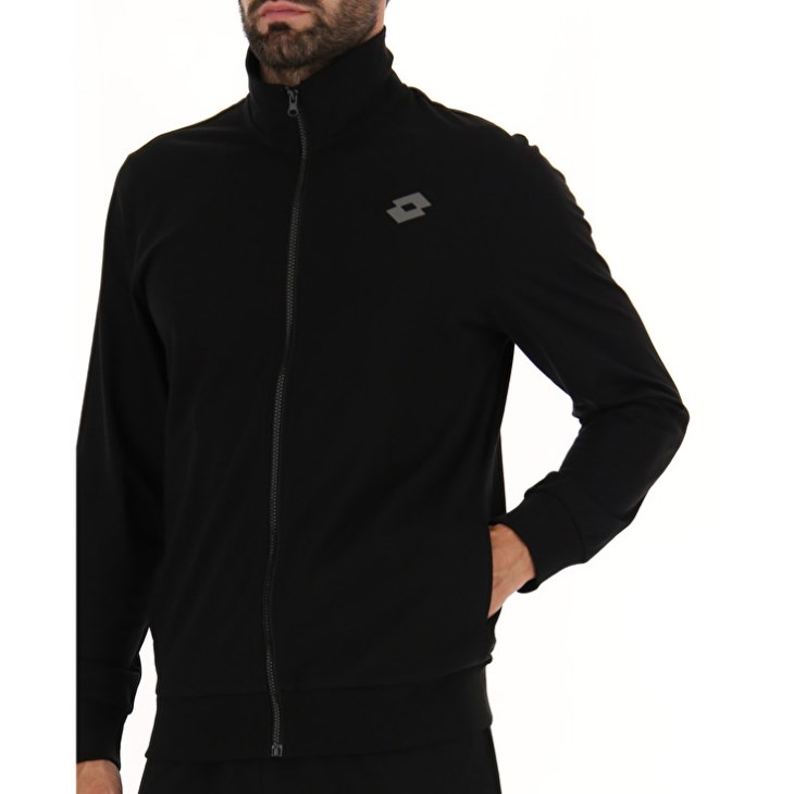 Men Lotto Msc Sports FZ Sweatshirt Black | JO247024J4