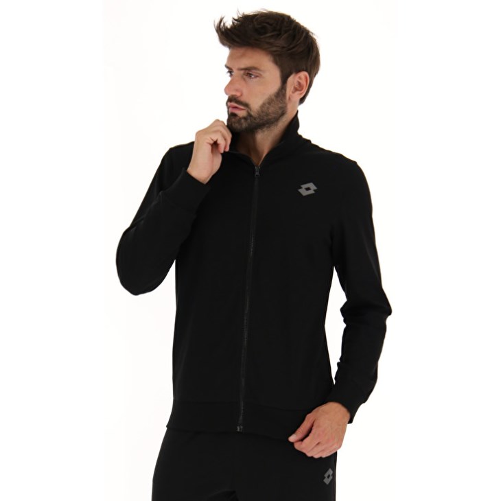 Men Lotto Msc Sports FZ Sweatshirt Black | JO247024J4