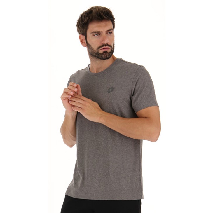 Men Lotto Msc Sports Zip MEL T Shirts Grey | DZ711511L9