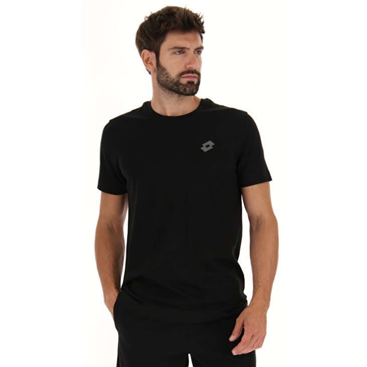 Men Lotto Msc Sports Zip T Shirts Black | QB063736U8
