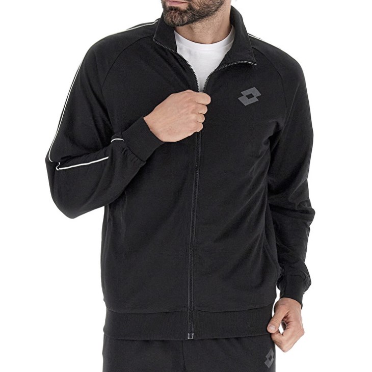 Men Lotto Msc Sweat FZ II Tops Black | JM500630M5