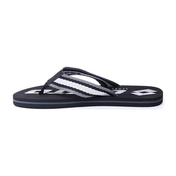 Men Lotto Nevis Flip Flops Black / Silver | XY777457G1