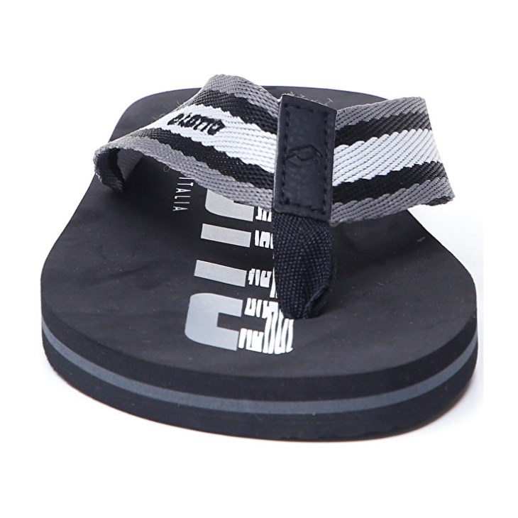 Men Lotto Nevis Flip Flops Black / Silver | XY777457G1