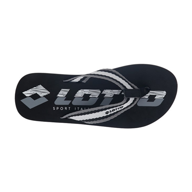 Men Lotto Nevis Flip Flops Black / Silver | XY777457G1