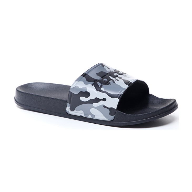 Men Lotto Oceania Camo Slides Black / Grey / Dark Grey | PQ040784M5