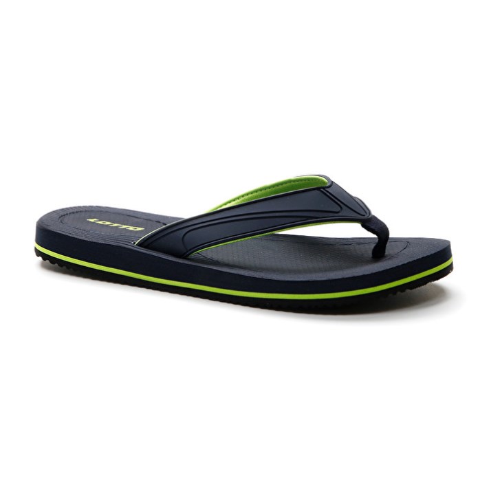 Men Lotto Paros Flip Flops Black / Green | ZH862946C7