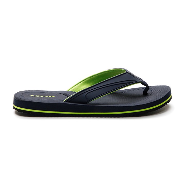 Men Lotto Paros Flip Flops Black / Green | ZH862946C7