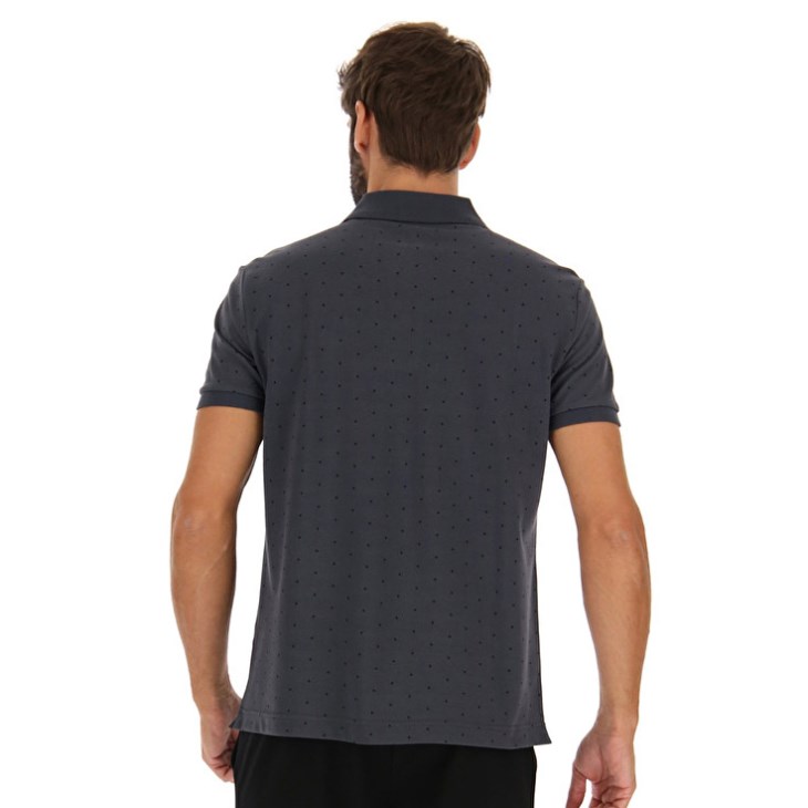 Men Lotto Polo Elba II PQ Polo Shirts Black | AM531303Q3