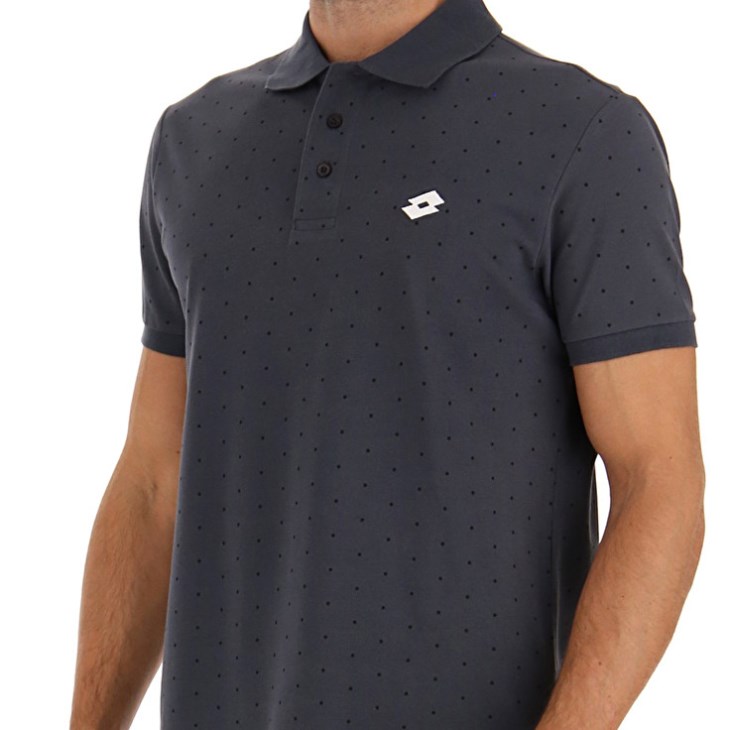 Men Lotto Polo Elba II PQ Polo Shirts Black | AM531303Q3