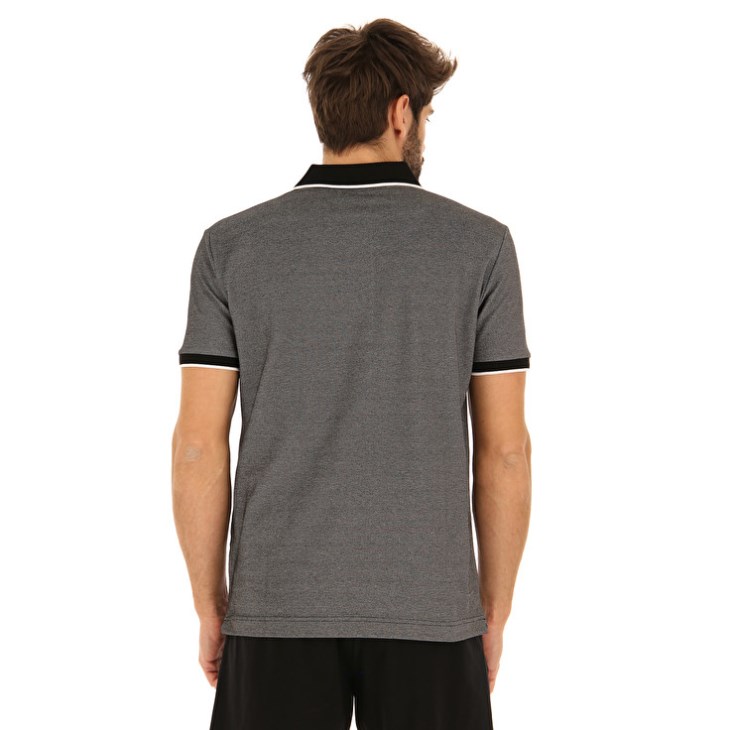 Men Lotto Polo Firenze PQ Polo Shirts Black | ZZ140014Y1