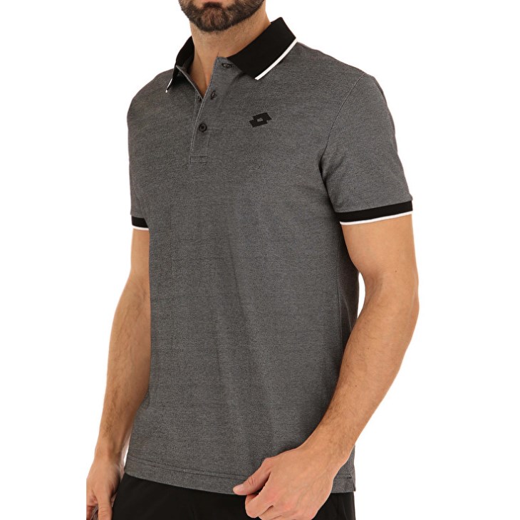 Men Lotto Polo Firenze PQ Polo Shirts Black | ZZ140014Y1