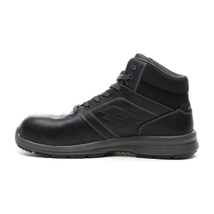 Men Lotto Race 400 Mid ESD S3 CH Safety Shoes Black | KR354475Z6