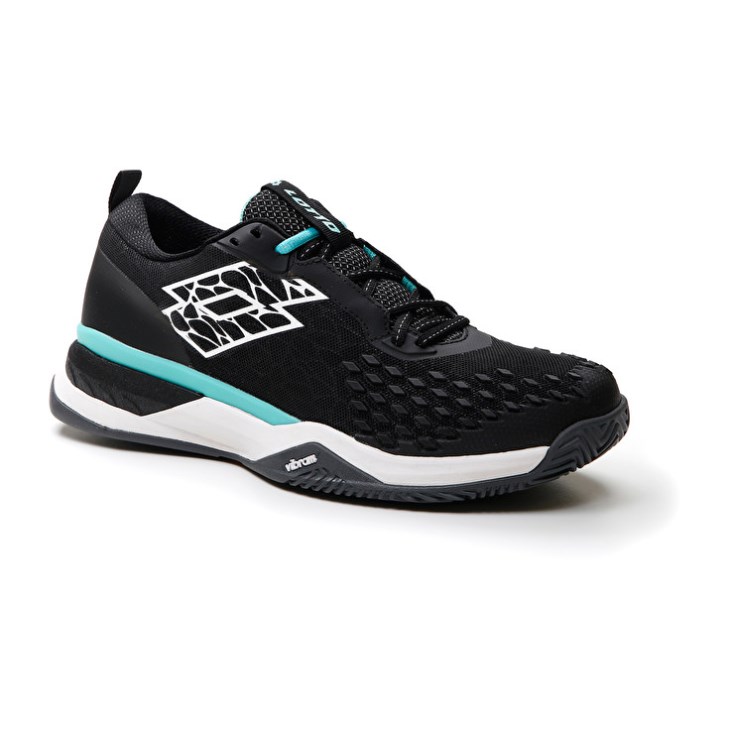 Men Lotto Raptor Hyperpulse 100 CLY Tennis Shoes Black / White / Green | CN724292V2
