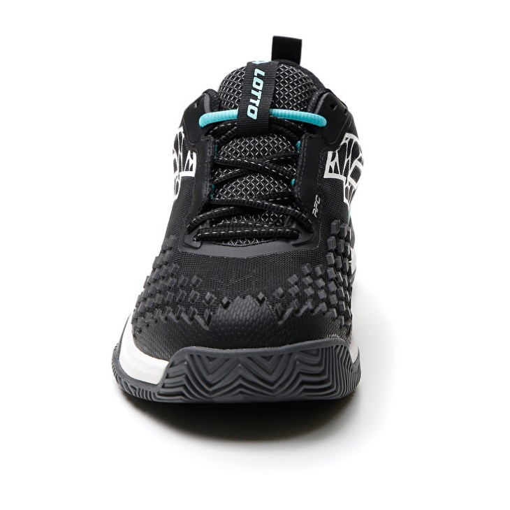 Men Lotto Raptor Hyperpulse 100 CLY Tennis Shoes Black / White / Green | CN724292V2