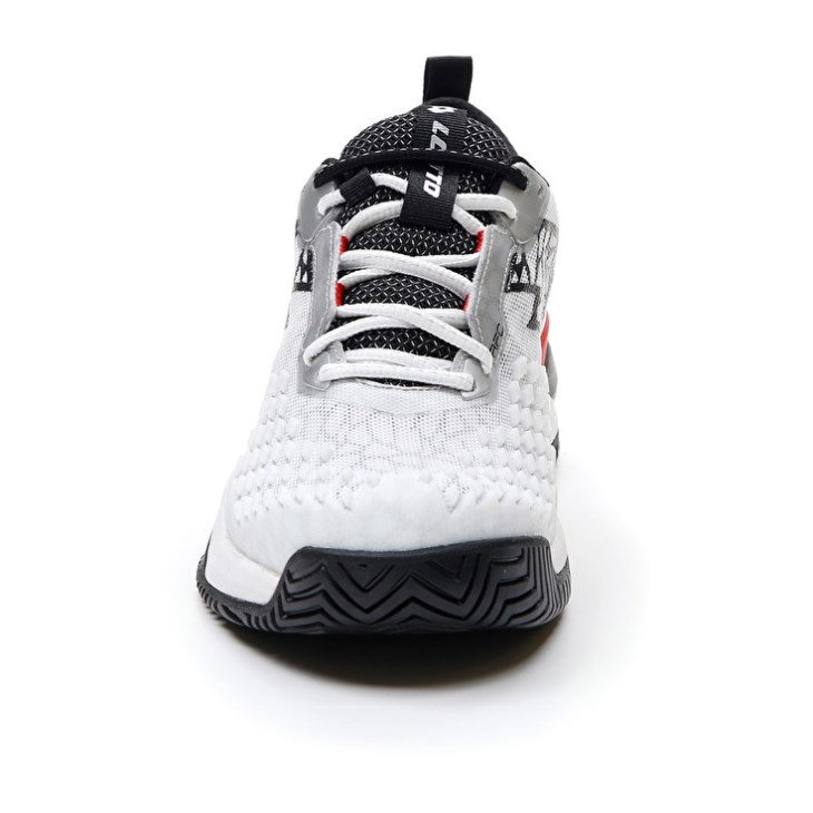 Men Lotto Raptor Hyperpulse 100 SPD Tennis Shoes White / Black / Red | VD464816B5