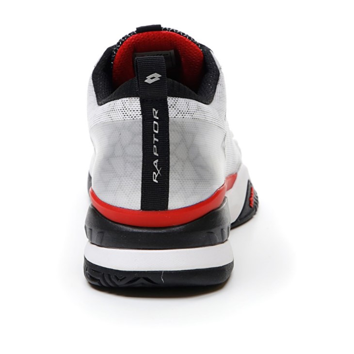 Men Lotto Raptor Hyperpulse 100 SPD Tennis Shoes White / Black / Red | VD464816B5