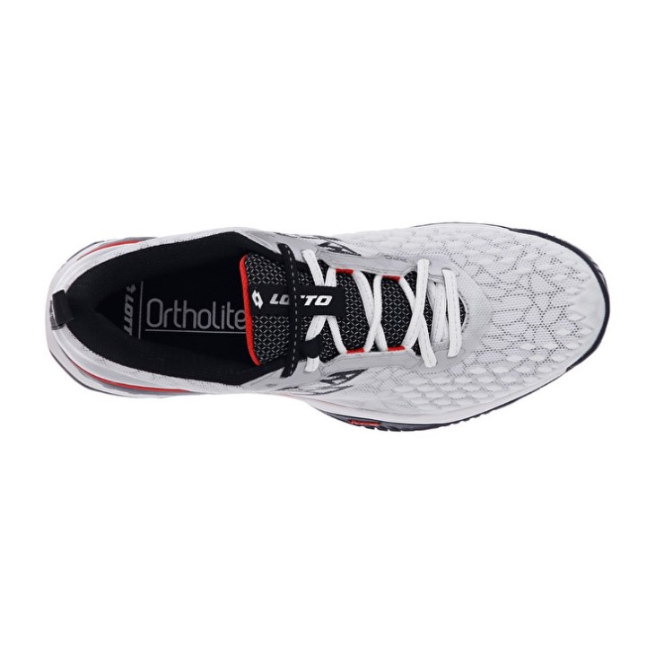 Men Lotto Raptor Hyperpulse 100 SPD Tennis Shoes White / Black / Red | VD464816B5