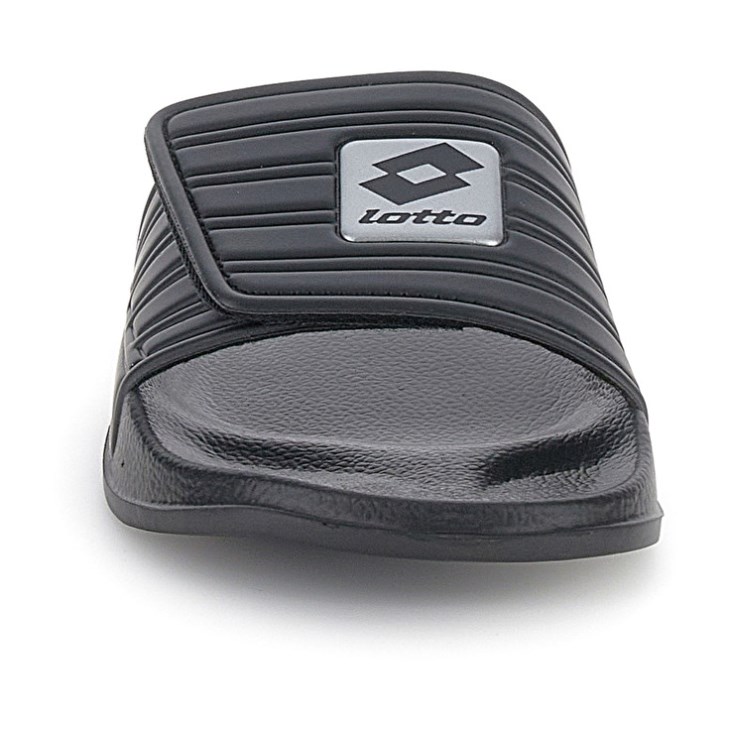 Men Lotto Rico Strap II Slides Black / Silver | IK576337W6