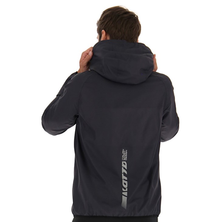 Men Lotto Run Fit Windproof Running Jacket Black | HO247424Z0