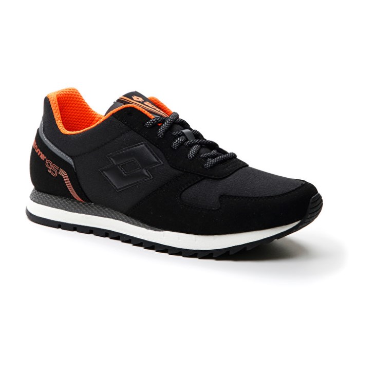 Men Lotto Runner '95 AMF Running Shoes Black / Grey | WQ043684Y8