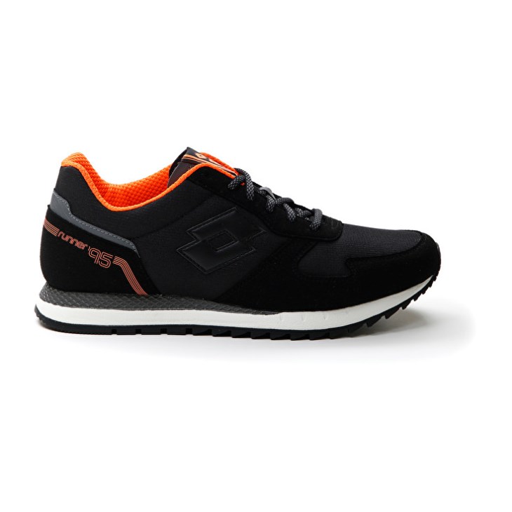 Men Lotto Runner '95 AMF Running Shoes Black / Grey | WQ043684Y8