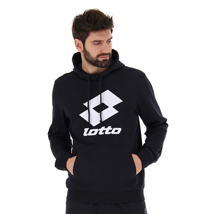 Men Lotto Smart II Sweat HD FT Hoodie Black | OQ914751X5